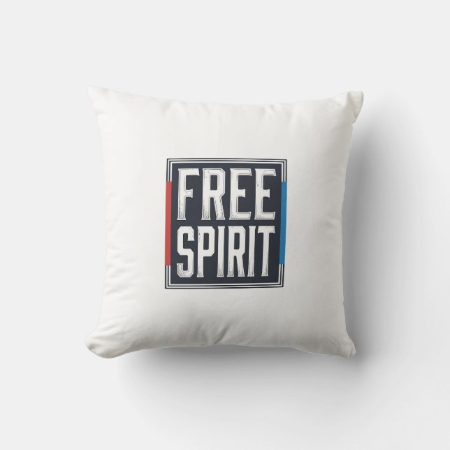 Coussin Conception Graphique Boîte Esprit Libre Patriotiqu (Recto)