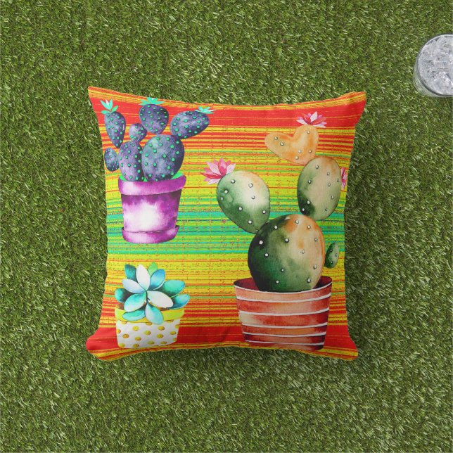 Coussin Conception graphique Cactus (Herbe)