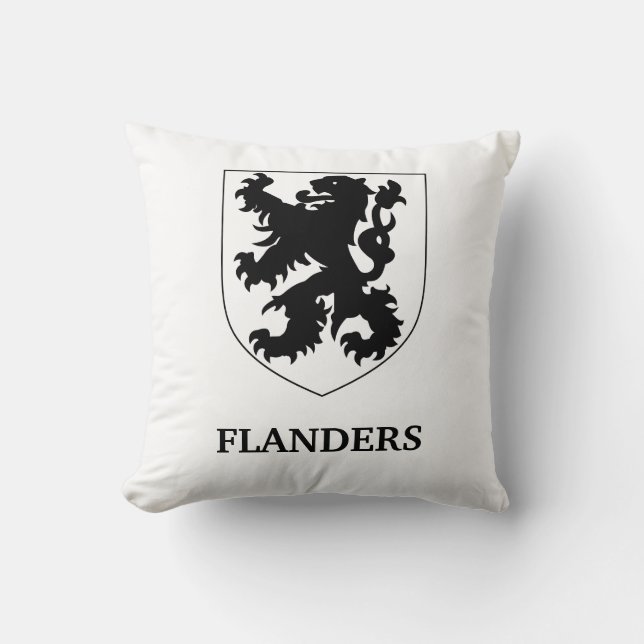 Coussin Conception graphique de l'art du Lion des Flandres (Recto)