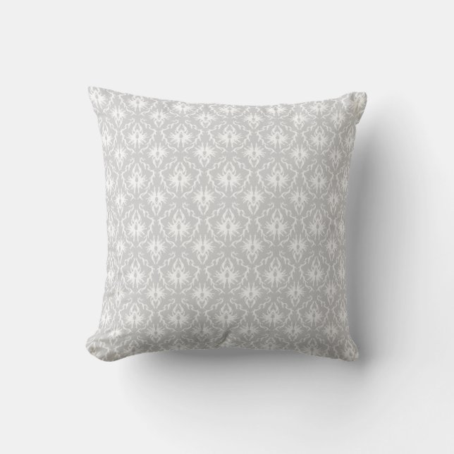 Coussin Conception grise blanche et en pastel de damassé (Recto)