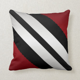 Coussin Conception grise noire rouge masculine de rayures