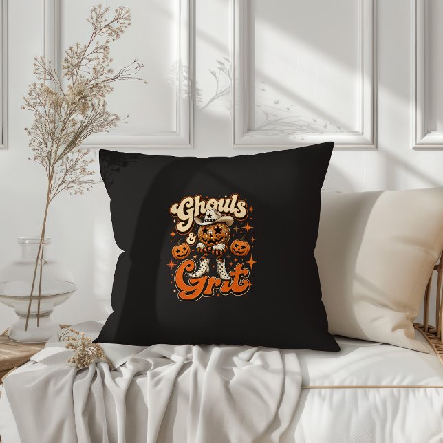 Coussin Conception Halloween Western de goules et de cran (Créateur téléchargé)