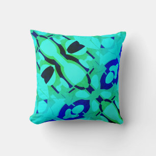 Coussin Conception inclinée méditerranéenne bleu vert ment