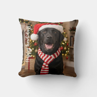 Coussin Conception Joyeux Howlidays Labrador Noir Conforta