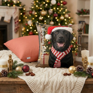 Coussin Conception Joyeux Howlidays Labrador Noir Conforta