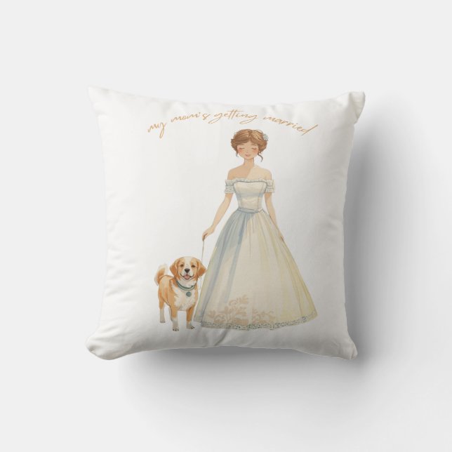 Coussin Conception « Ma mère se marie » | Chien de mariage (Recto)
