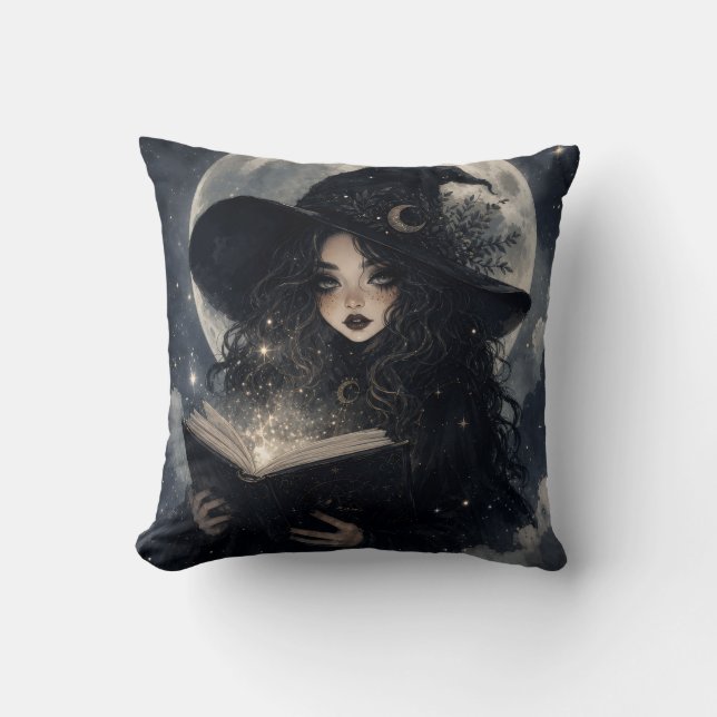 Coussin conception magique d'académie sombre et sorcière | (Recto)