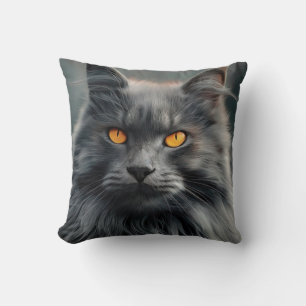 Coussin Conception majestueuse de portraits de chats long-