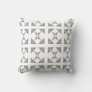 Coussin Conception minimaliste géométrique noir et blanc 