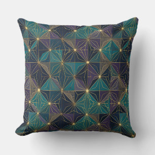Coussin Conception Moderne Bleue Et Dorée