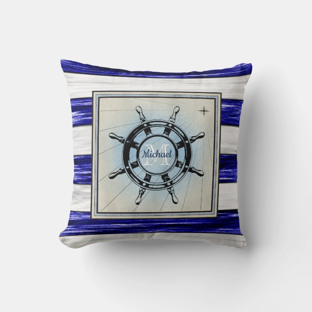 Coussin Conception monographique des roues des navires nau (Recto)
