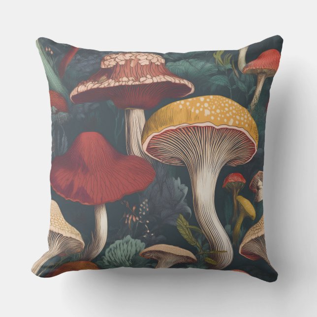 Coussin Conception Motif de champignons Whimsical (Recto)