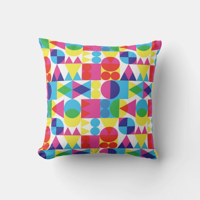 Coussin Conception motif géométrique Abstraite et colorée. (Recto)