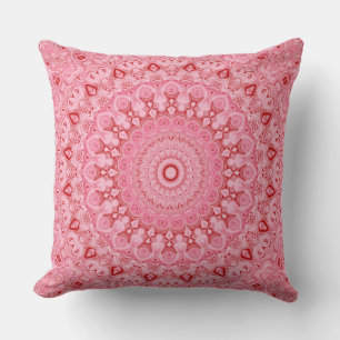 Coussin Conception Motif Mandala rouge et rose