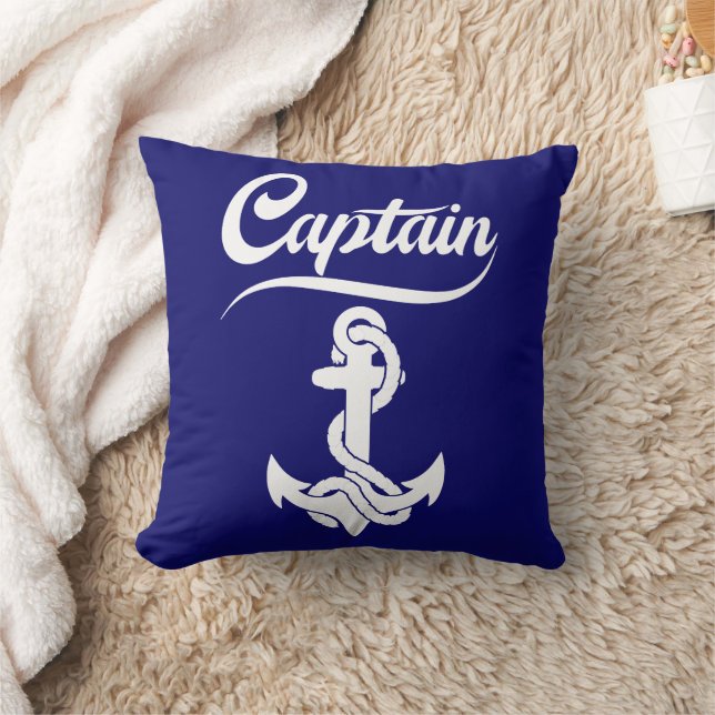 Coussin Conception nautique d'ancre de voilier capitaine (Couverture)