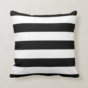 Coussin Conception noire et blanche audacieuse de rayures