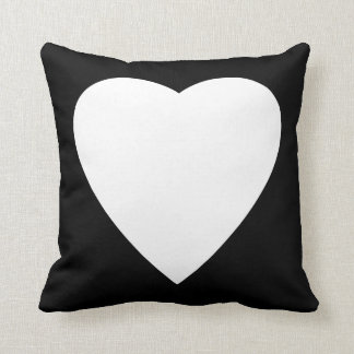 Coussin Conception noire et blanche de coeur d'amour