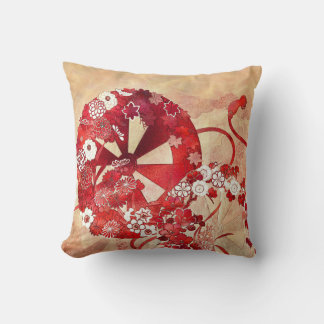 Coussin Conception orientale en rouge, bordeaux et crème C