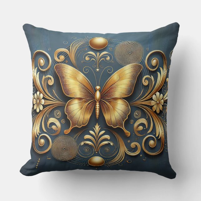 Coussin Conception Papillon Doré (Recto)