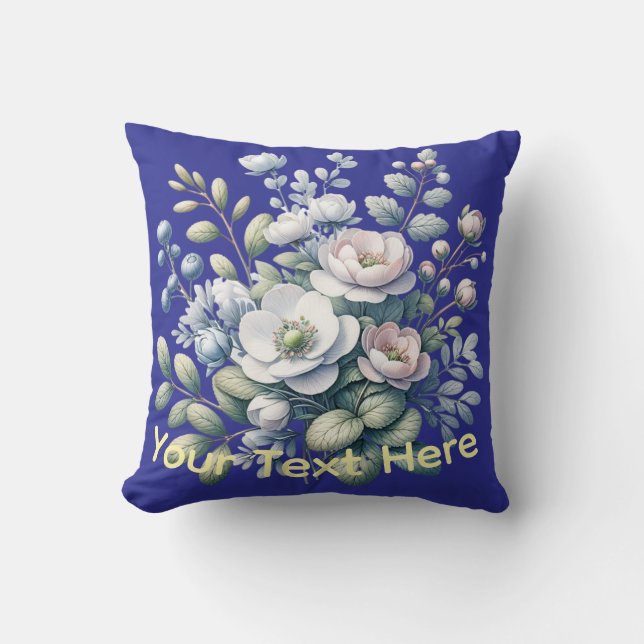 Coussin conception personnalisée bleue (Recto)