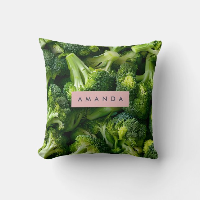 Coussin Conception personnalisée de brocolis verts frais (Recto)