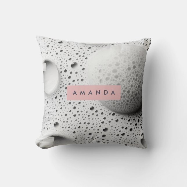 Coussin Conception personnalisée de bulles grises douces (Recto)