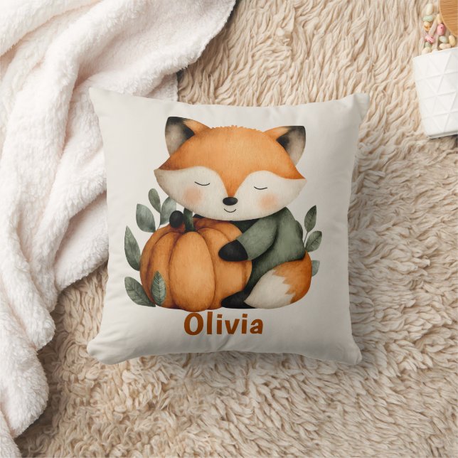 Coussin Conception personnalisée de citrouille de renard p (Couverture)