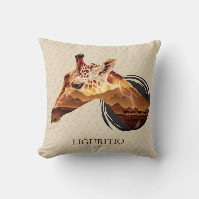 Coussin Conception personnalisée de girafe de désert (Recto)