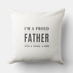 Coussin Conception personnalisée des noms d'enfants Père