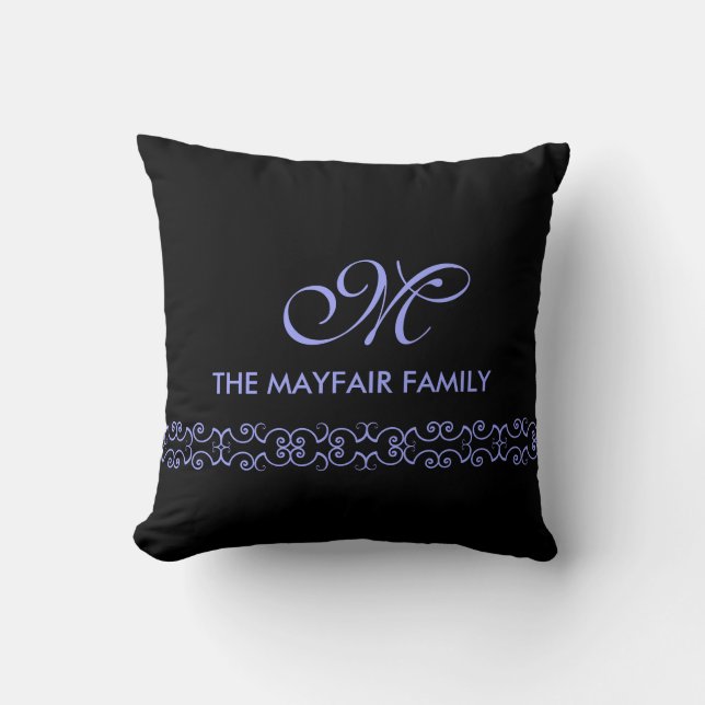 Coussin Conception pourpre de monogramme de famille de (Recto)
