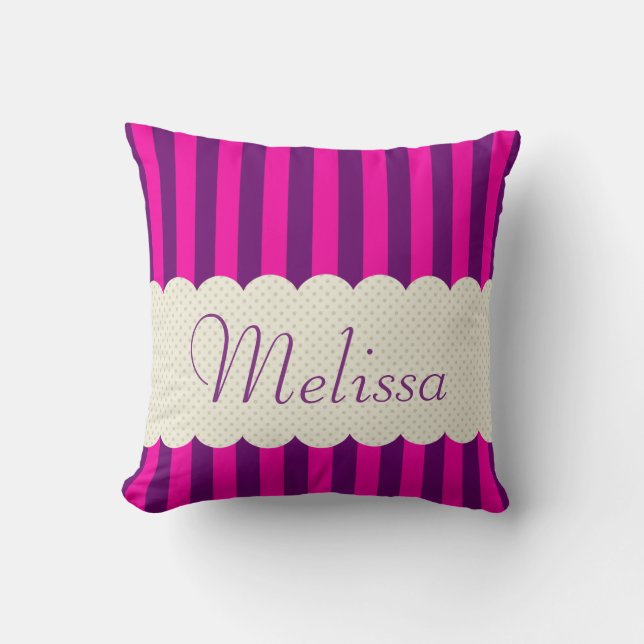 Coussin Conception pourpre personnalisée de pois de (Recto)