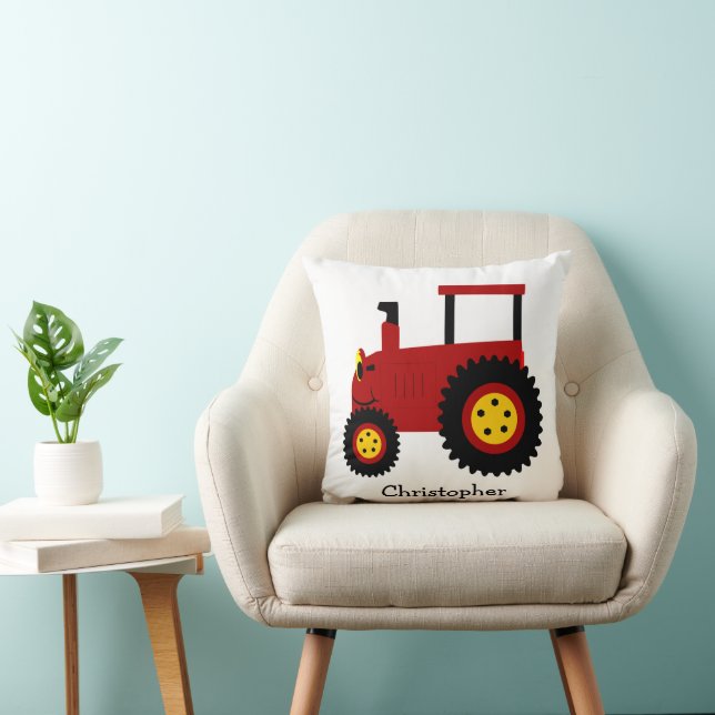 Coussin Conception Red Tractor Personnalisée (Chaise)