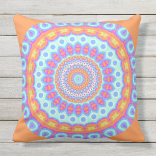 Coussin Conception rose orange de fête 1 de mandala