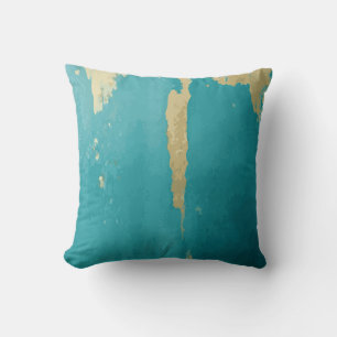 Coussin Conception sarcelle élégante avec accents dorés