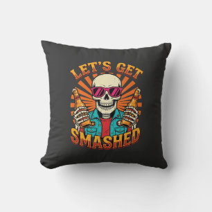 Coussin Conception squelette de bière écrasée Halloween dr