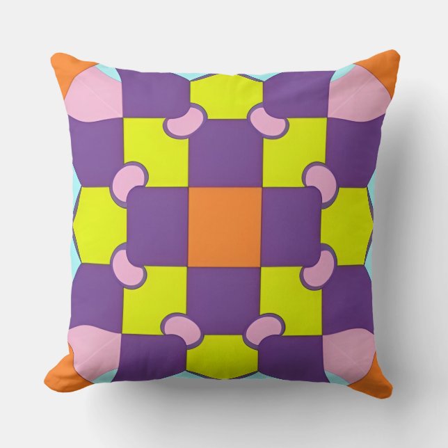Coussin Conception Symétrique Abstraite (Recto)