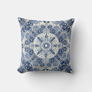 Coussin Conception symétrique Indigo & White