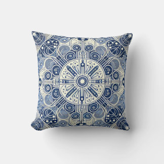Coussin Conception symétrique Indigo & White