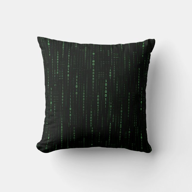 Coussin Conception Technologique Cyberpunk Code Binaire Ma (Recto)