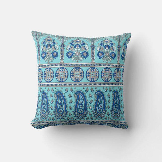 Coussin Conception traditionnelle des frontières en cachem (Recto)
