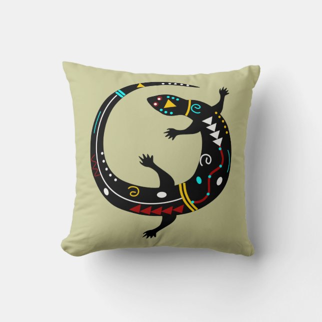 Coussin Conception tribale personnalisée de lézard de (Recto)