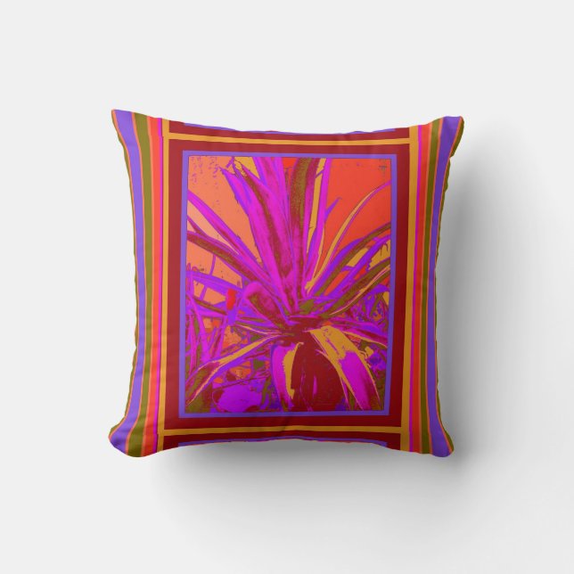 Coussin Conception tropicale de désert d'agave de Sharles (Recto)