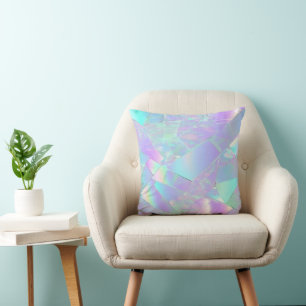 Coussin Conception turquoise et violette Iridescente