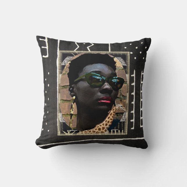 Coussin Conception urbaine africaine-américaine (Recto)