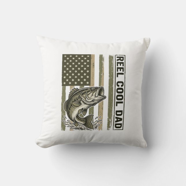 Coussin Conception vectorielle de drapeau de pêche à la ba (Recto)