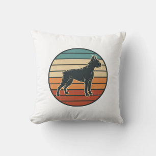 Coussin Conception vectorielle de gravure de chien Boxer v