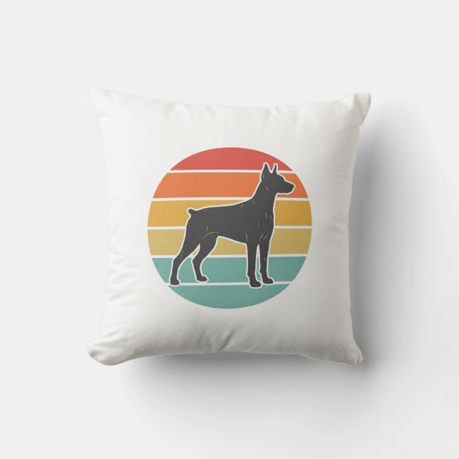 Coussin Conception vectorielle de silhouette de chien au c (Recto)