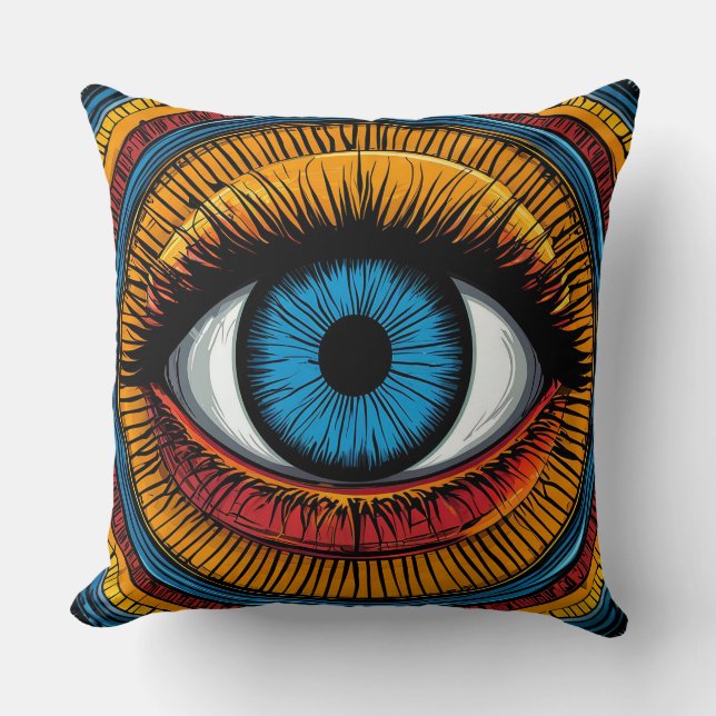 Coussin Conception vibrante de mauvais œil artistique (Recto)