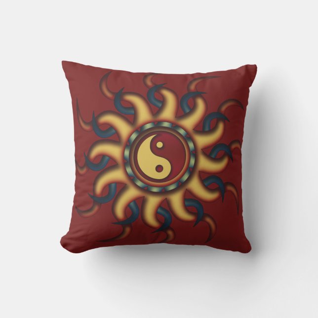 Coussin Conception Yin Yang Marron (Recto)