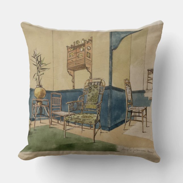 Coussin Conceptions Anglo-Japonaises, c.1860 (stylo et à (Recto)